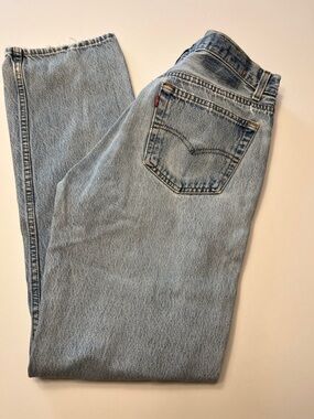 90s Destroyed Levi’s 501 Jeans, Mens 34 x 32, faded & repaired, RUNS SMALL